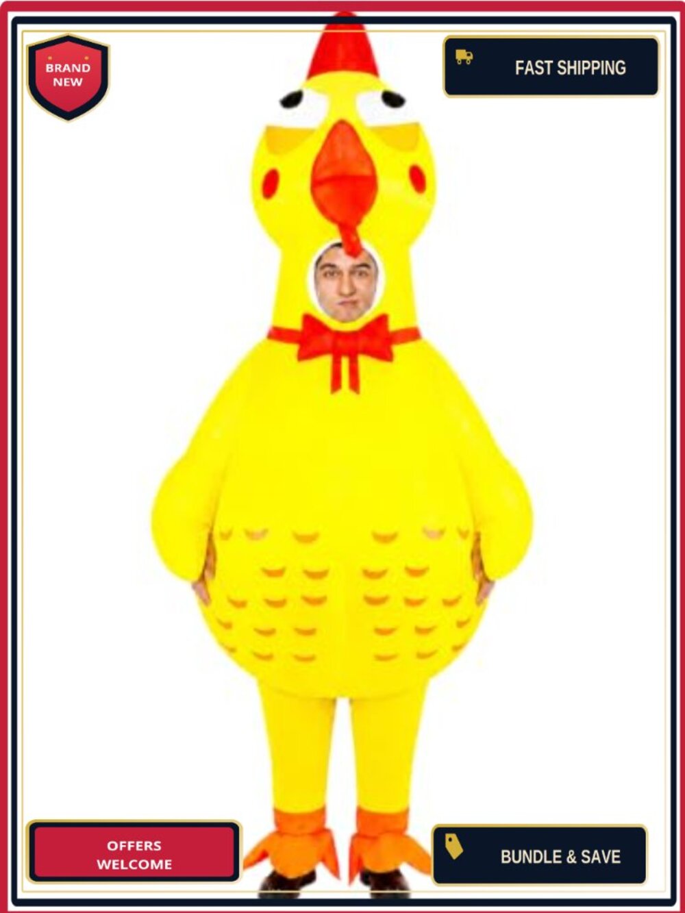 Adult Inflatable Chicken Costume Blow Up Halloween Cosplay Outfit